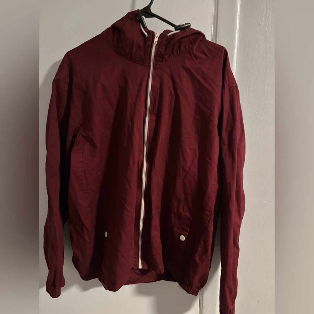 Men's Burgundy Windbreaker Jacket